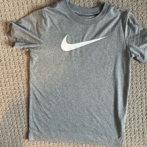 Nike Women's Heather Gray Tee with White Logo